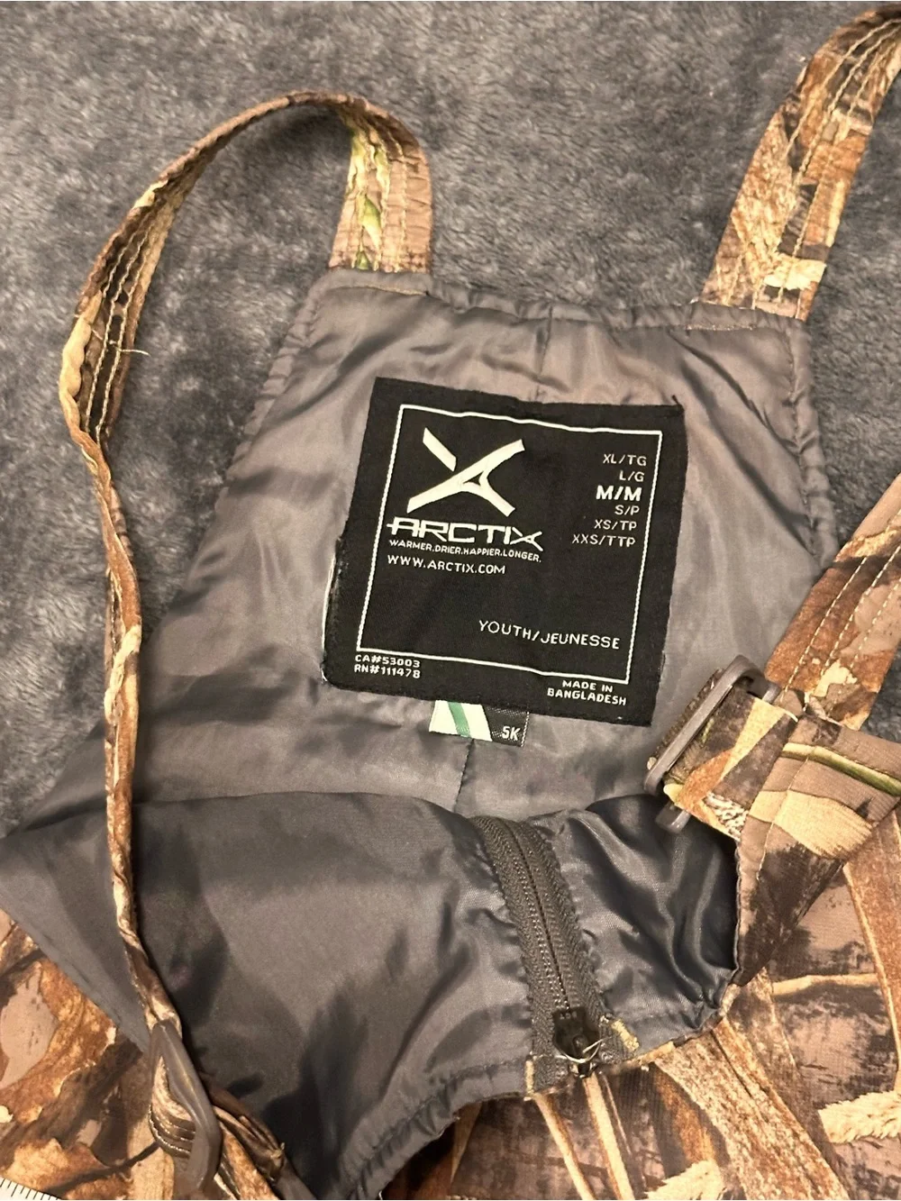 Arctix Waterproof Insulated Overalls in Realtree Max-5 Camo Pattern - Picture 4 of 5